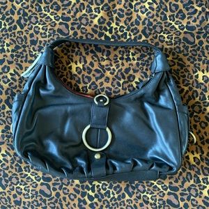 Michael Rome Designs Black Leather Hobo Purse